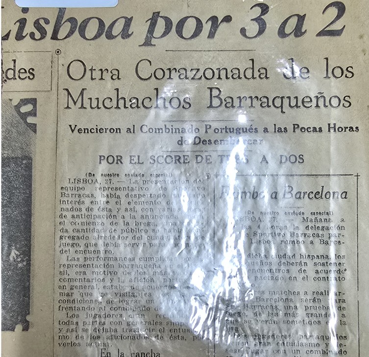 Recorte periodístico - Otra Corazonada de los Muchachos Barraqueños.